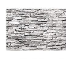 Fototapete 400x280 cm - ALLE TOPSELLER auf einen Blick ! Vlies PREMIUM PLUS - NOBLE STONE WALL - GREY - Steintapete Wandbild Steinwand Asia Stone Asien - no. 132