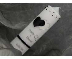 Hochzeitskerze Kerze zur Hochzeit Traukerze schwarz weiß 16485