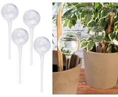 Royal Gardineer Wasser Dosierer: 4er-Set Gießfrei-Bewässerungs-Kugeln aus Glas, transparent, Ø 8,5 cm (Bewässerungskugeln Balkon)