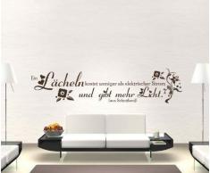 Wandtattoo Spruch Lächeln Wandsticker Zitate Zitat Weisheit aus Schottland 5D484, Farbe:Dunkelgrau Matt;Breite vom Motiv:120cm