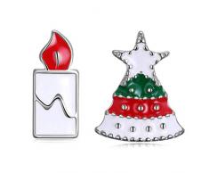 Thumby Fashion Klassische Urlaub Ohrringe, Ohrringe, Weihnachten Weihnachtsbaum Kerze Ohrstecker Tropft, Platin überzogen