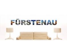 Wandtattoo farbige Wandschrift Städtename Fürstenau mit Sehenswürdigkeiten 80 x 11 cm Länge