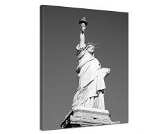 Kunstdruck - Statue of Liberty - New York USA - Bild auf Leinwand - 50 x 60 cm - Leinwandbilder - Bilder als Leinwanddruck - Städte & Kulturen - Amerika - USA - Freiheitsstatue in schwarz weiß