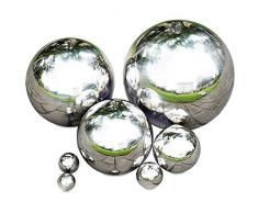 Rapid Teck® Edelstahl Schwimmkugel Silber Hochglanz poliert Durchmesser 20cm polierte Silberkugel hohl | Rosenkugel Teichkugel Dekokugel Gartenkugel glänzend Hohlkugel