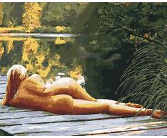 WYTCY Malen Nach Zahlen - Akt Art. Leinen Leinwand Ölgemälde, Moderne Kunst Malerei, DIY Malerei Kit, Geeignet Für Erwachsene Und Anfänger40*50CM