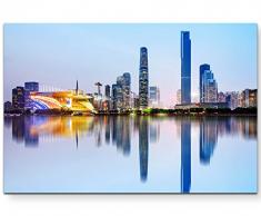 Paul Sinus Art Leinwandbilder | Bilder Leinwand 120x80cm Skyline Guangzhou – China