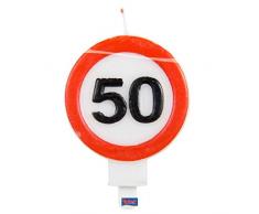 Folat Zahlenkerze * Verkehrsschild Zahl 50 * // Verkehrszeichen Geburtstagsk