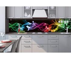 DIMEX LINE Küchenrückwand Folie selbstklebend SCHWARZER Rauch 260 x 60 cm | Klebefolie - Dekofolie - Spritzschutz für Küche | Premium QUALITÄT