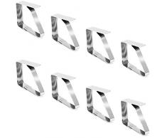 com-four® 8X Tischtuchklammern aus Edelstahl, Tischdeckenbeschwerer, Tischdeckenhalter