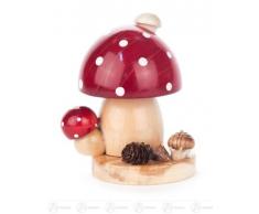 Räuchermann Räucherpilz Fliegenpilz runde Form, klein Breite x Höhe x Tiefe 10 cmx12 cmx9 cm NEU Erzgebirge Rauchmann Räucherfigur