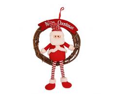 perfecti Weihnachten Tür Deko Künstliche Rattan Türkranz Aufhängen Weihnachtsmann Türkranz Schneemann Elk Christbaumanhänger Zierschmuck, 30 x 45 cm