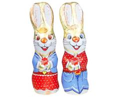 OSTERHASE / HASENPAAR aus Vollmilch - Schokolade (60 Gramm / 16 cm - 48 Stück) XXL - KARTON