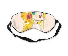 Ölgemälde Retro Mädchen optimale Schlafmaske für Augenmaske, geeignet für Reisen, Nickerchen, Meditation, Augenmaske mit verstellbarem Riemen, männlich, weiblich