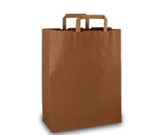 250 Papiertragetaschen Papiertaschen Tüten Papiertüten Tragetaschen braun 22 + 11 x 28 cm
