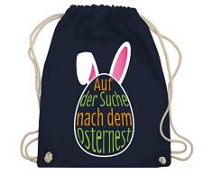 Ostern - Auf der Suche nach dem Osternest - Unisize - Navy Blau - such turnbeutel - WM110 - Turnbeutel und Stoffbeutel aus Baumwolle