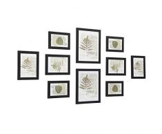 SONGMICS Bilderrahmen, 10-er Set Fotorahmen - 2 Stk. 20 x 25 cm, 4 Stk. 13 x 18 cm und 4 Stk. 10 x 15 cm, aus Holzfaserplatten, schwarz RPF310H