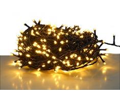 LED Lichterkette mit 500 LEDs - LED: warmweiß/Kabel: grün - für den Innen- und Außenbereich - Weihnachtsbaum Lichterkette (500 LED - 50m)
