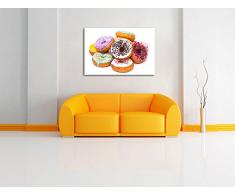 Donut Kuchen Liebesperlen Format: 60x40 cm auf Leinwand, XXL riesige Bilder fertig gerahmt mit Keilrahmen, Kunstdruck auf Wandbild mit Rahmen, günstiger als Gemälde oder Ölbild, kein Poster oder Plakat