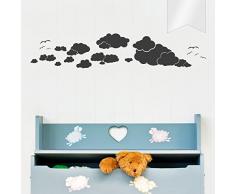 WANDKINGS Wandtattoo - Wolken - 130 x 26 cm - Milchglasfolie - Wähle aus 5 Größen & 35 Farben