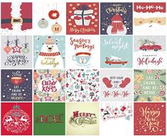 20 Weihnachtskarten Mit Umschlag 15x15 cm – Ideal Als Weihnachtskarte Für Männer, Frauen, Kinder Und Erwachsene – Klappkarten Mit Lustigen Weihnachtssprüchen - Hochwertiger Druck Auf 300 G/M² Papier