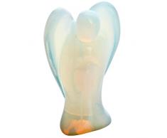 Nupuyai Engel Edelstein Schutzengel Figur Kristall Taschenengel Heilstein Talisman Glücksbringer Engelsstatue Fengshui Dekoration