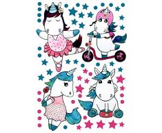 ilka parey wandtattoo-welt® Bügelbilder Set Applikation Bügelbild Aufbügelbilder Einhorn 4 Stk Bügelbild Applikation Einhörner Set bb023