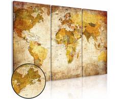 murando - Bilder 120x80 cm Vlies Leinwandbild 3 Teilig Kunstdruck modern Wandbilder XXL Wanddekoration Design Wand Bild - Dekorative Weltkarte Welt Karte Kontinente 020213-2