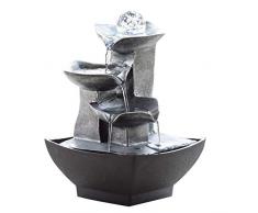 Zidao Küche Haushalt Wohnen Zimmerbrunnen European Indoor-Wasser-Brunnen Feng Shui Runde Desktop-Brunnen Dekoration Kreative Bürodekoration Geschenk Handwerk,Schwarz