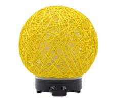 Nrpfell Gelb Kreativer Handgemachter Rattan Ball Ultraschall Aromatherapie Maschinen Luft Befeuchter mit LED Nacht Licht Timing Funktion EU Stecker