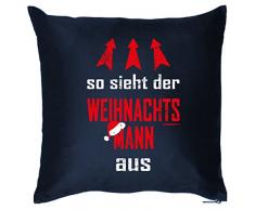 Fun Kissen : Weihnachten Christmas - SO sieht der Weihnachtsmann aus! - Cooles Kissen mit Füllung