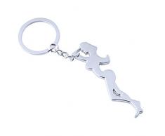 Hacoly Schönheit Schlüsselring Anhänger Edelstahl Schlüsselbund taschenanhänger Dekofigur Schlüsselanhänger Mode Schlüsselringen Persönlichkeit Keychain Metall Schlüsselhalter - Silber