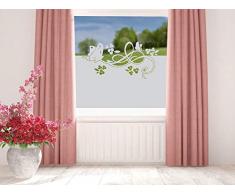 GRAZDesign Sichtschutzfolie Schmetterlinge/Blumen, blickdichte Glasdekorfolie, Matte Fensterfolie als Sichtschutz / 80x57cm
