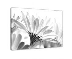 Kunstdruck - Blume - schwarz Weiss - Bild auf Leinwand - 80x60 cm einteilig - Leinwandbilder - Pflanzen & Blumen - Blüte Einer Margerite