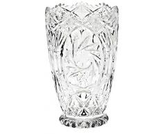 CRISTALICA Glasvase Blumenvase Marina Schleuderstern 17,5cm Bleikristall Retro