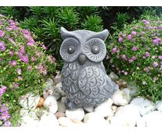 Steinfigur Eule, 120/1 Gartenfigur Steinguss Tierfigur Basaltgrau