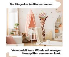 Y010 Giraffe Wandtattoo Wandsticker Aufkleber für Kinderzimmer Babyzimmer Afrika beige Aquarell (158x58 cm)
