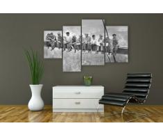 Leinwandbild New York Skylunch LW249 Wandbild, Bild auf Leinwand, 4 Teile, 180x115cm, Kunstdruck Canvas, XXL Bilder, Keilrahmenbild, fertig aufgespannt, Bild, Holzrahmen, Retro, Foto, Bauarbeiter
