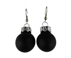 Handgemacht Weihnachtschmuck Ohrringe Weihnachten Schmuck Hänger Christbaumkugel Weihnachtskugel Baumschmuck schwarz matt Gothic edel K171