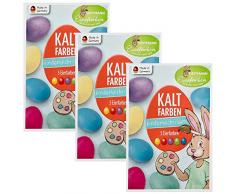 Heitmann Eierfarben Klassische Ostereier-Kaltfarben - Grün, Blau, Gelb, Rot, Violett - (3X Eierfärbetabletten)