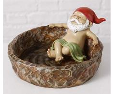 Rostalgie Kunstharz Vogeltränke mit Wichtel Garten Dekoration Vogelbad Figur (Kunstharz, Wichtel angewinkelte Beine)