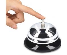 kwmobile Tischklingel mit klarem Klang - 6 x 8,5 x 8,5cm - verchromte Tischglocke für Restaurant Hotel Geschäft Schule Spiele - Tisch Klingel Glocke