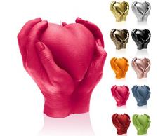 Candellana Kerze Herz, Originalgröße von 16 cm, Handgemacht in der EU