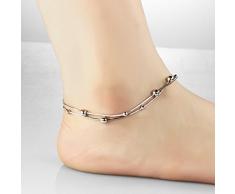 Kim Johanson Kugel Fußkettchen 925 Sterling Silber für Damen inkl. Schmuckbeutel