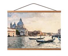 Drthome Magnetisch Posterschiene, Magnet Magnetische A4 Posterrahmen Holz Posterleiste Posterhänger für drucken Kunstwerk (21cm, Teakholz)