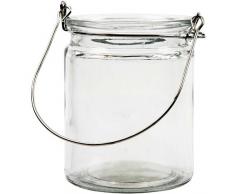 Creativ Klarglas-Kerzenhalter mit Metallhenkel, 8 x 10 cm, 12 Stück