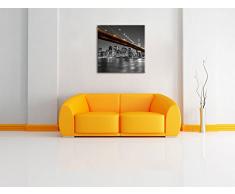Skyline von Manhattan Schwarz/Weiß, Format: 70x70 auf Leinwand, XXL riesige Bilder fertig gerahmt mit Keilrahmen, Kunstdruck auf Wandbild mit Rahmen, günstiger als Gemälde oder Ölbild, kein Poster oder Plakat
