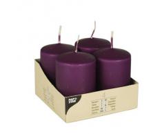 4 Stumpenkerzen Ø 50 mm · 80 mm lila
