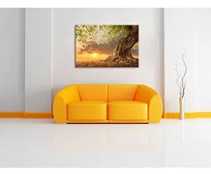 Pixxprint Baum als Leinwandbild | Größe: 80x60 cm | Wandbild | Kunstdruck | fertig bespannt