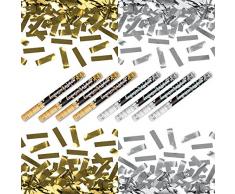 Kleenes Traumhandel XXXL (80 cm) 4X Silber- & 4X Goldregen im 8er Set Konfettishooter Partykanone Partypopper Streamer