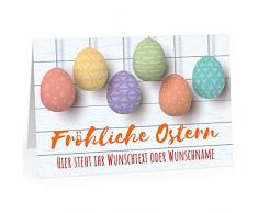 Große XXL Grußkarte Frohe Ostern (DIN A4) SELBER GESTALTEN individualisieren - mit Wunschname oder Wunschtext - mit Umschlag/Edle Design modern Klappkarte/Ostergruß/Ostern/Osterfest/Extra Groß